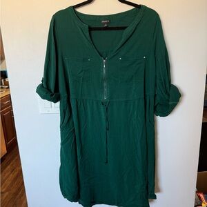 Torrid Deep Green Zippered Dress